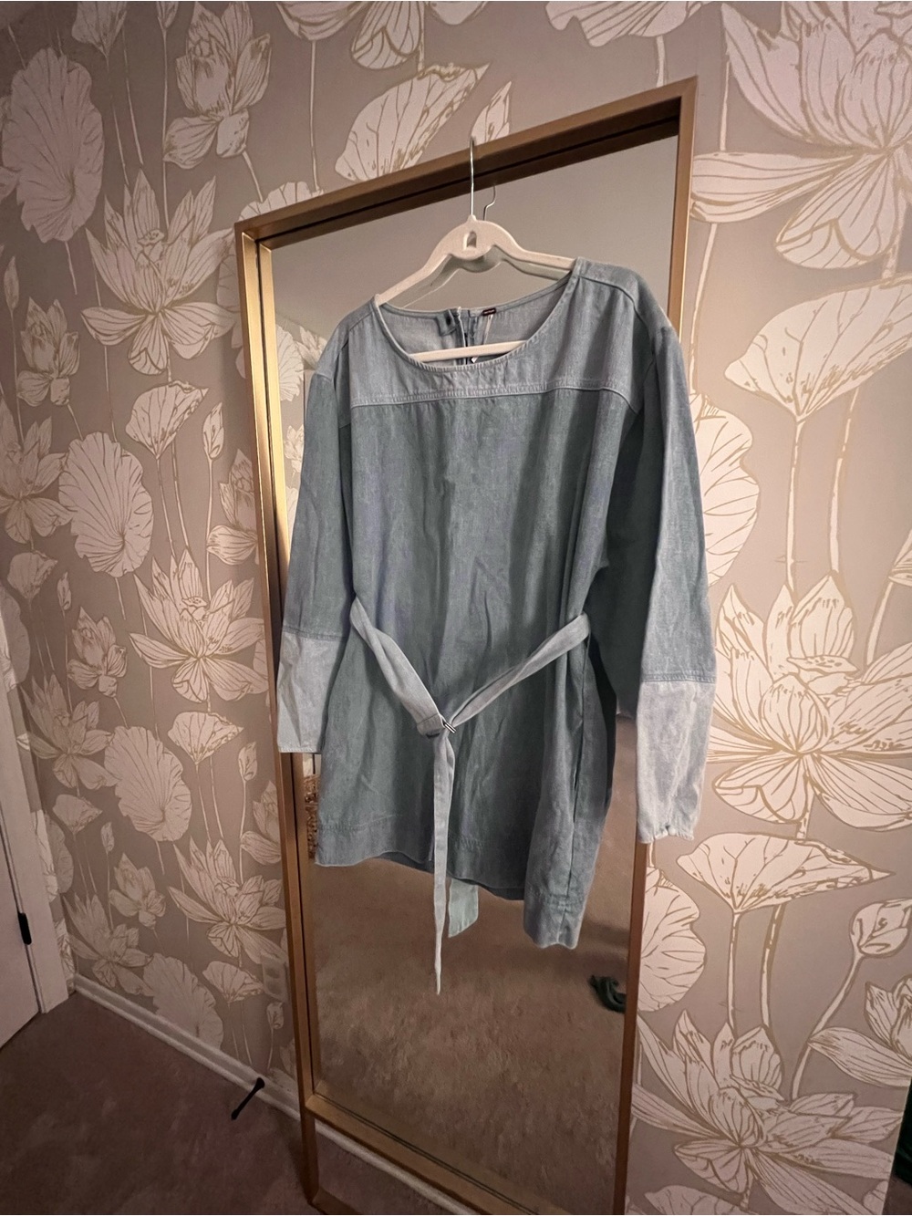 Free People mini denim shift dress NWOT